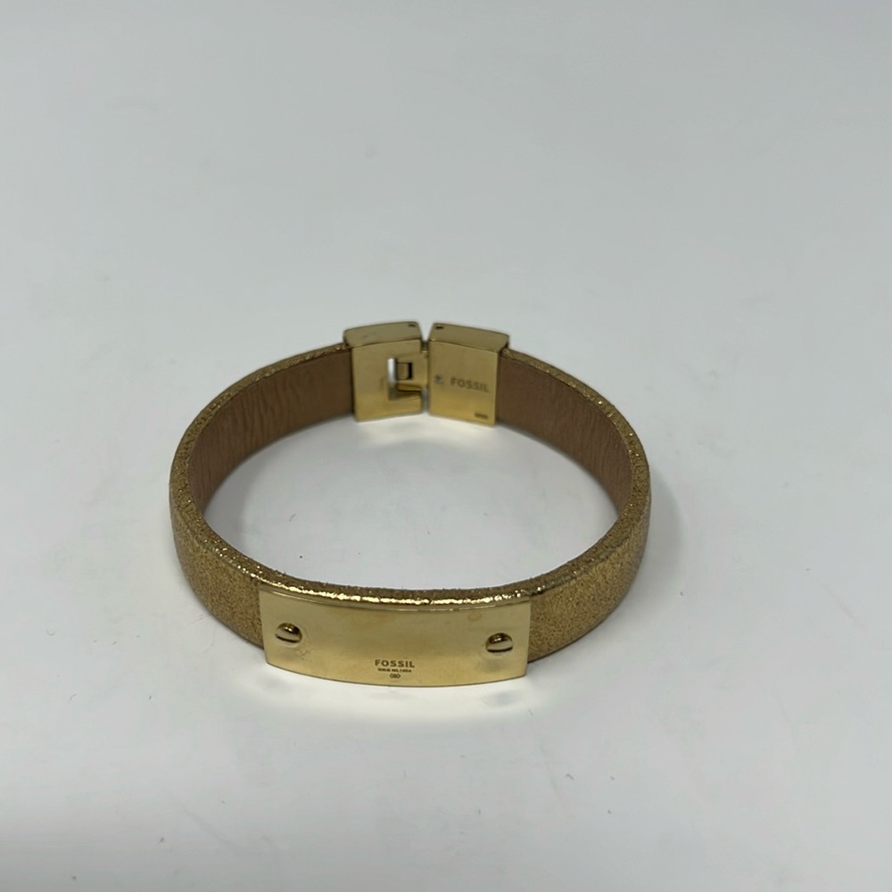 Fossil Steel and Leather Bracelet